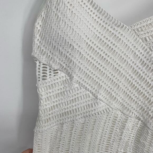 Countors Swimsuit Women 14 White Eyelet Lace Crochet Vacation One Piece Nautical - Picture 3 of 12